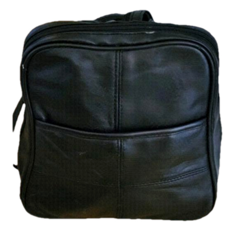 Castello itialy black soft  leather mini backpack/sling